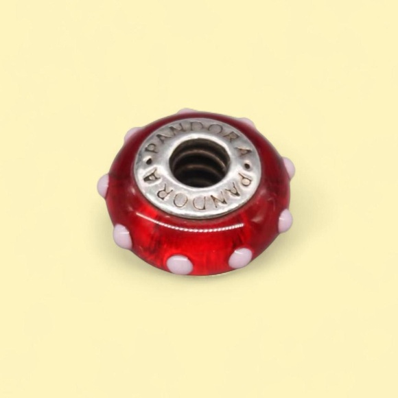 Pandora Jewelry - Pandora Red and White Polka Dot Charm
